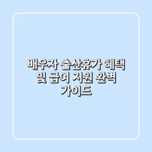 배우자 출산휴가 혜택 및 급여 지원 완벽 가이드