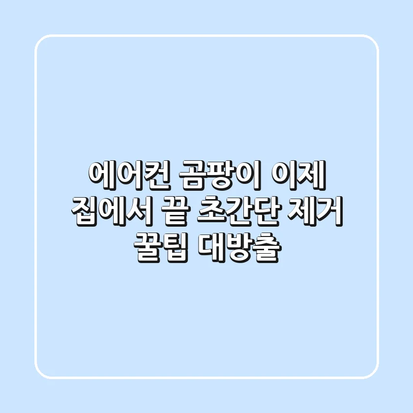 에어컨 곰팡이, 이제 집에서 끝! 초간단 제거 꿀팁 대방출