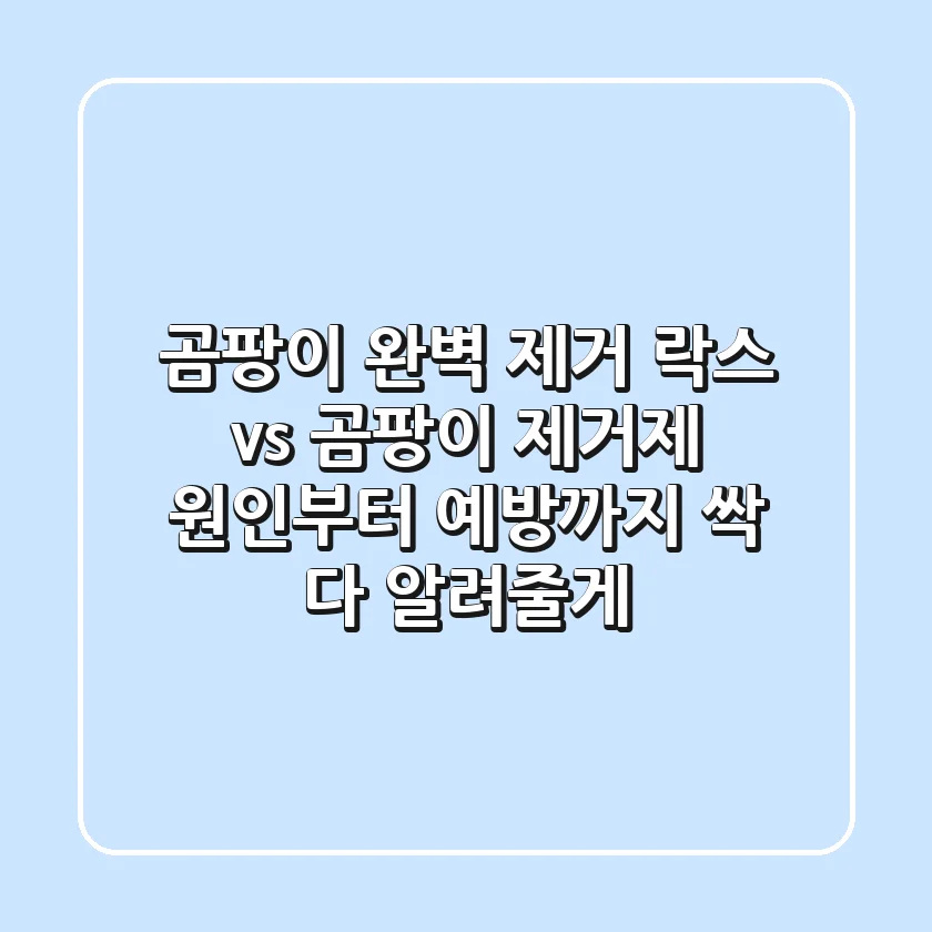 곰팡이 완벽 제거: 락스 vs 곰팡이 제거제, 원인부터 예방까지 싹 다 알려줄게!