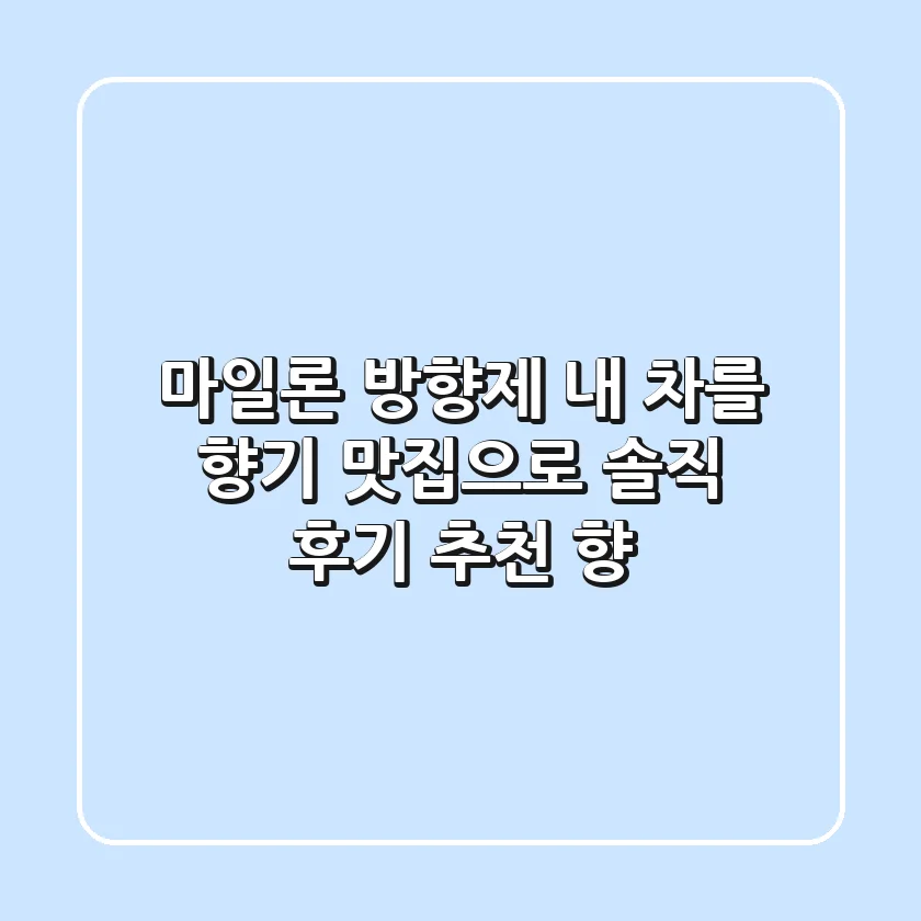 마일론 방향제: 🚗 내 차를 향기 맛집으로! 솔직 후기 & 추천 향