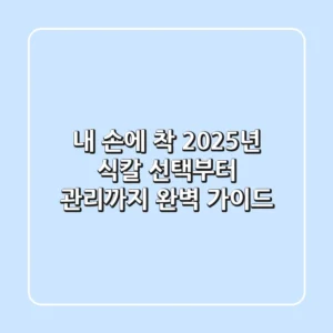 내 손에 착! 2025년 식칼 선택부터 관리까지 완벽 가이드