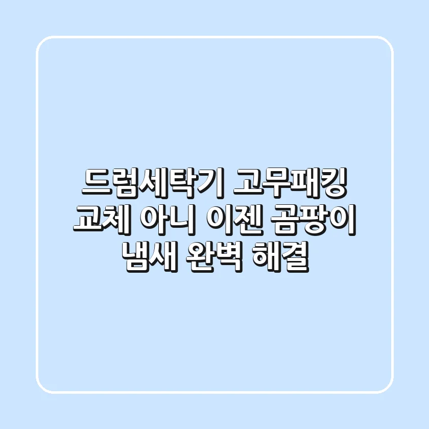 드럼세탁기 고무패킹 교체? 아니, 이젠 곰팡이 냄새 완벽 해결!