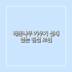 레몬나무 키우기, 실패 없는 현실 조언!