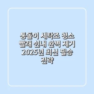 통돌이 세탁조 청소, 빨래 쉰내 완벽 제거! 2025년 최신 필승 전략