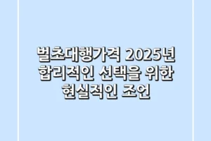 벌초대행가격 2025년, 합리적인 선택을 위한 현실적인 조언