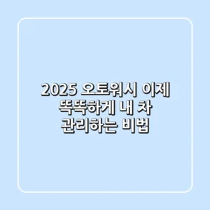 2025 오토워시, 이제 똑똑하게 내 차 관리하는 비법