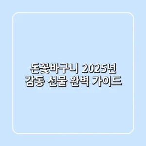 돈꽃바구니, 2025년 감동 선물 완벽 가이드!