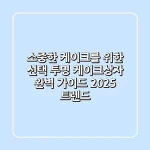 소중한 케이크를 위한 선택, 투명 케이크상자 완벽 가이드 (2025 트렌드)