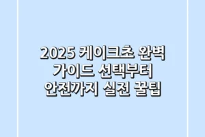 2025 케이크초 완벽 가이드: 선택부터 안전까지 실전 꿀팁