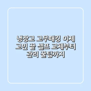 냉장고 고무패킹, 이제 고민 끝! 셀프 교체부터 관리 꿀팁까지
