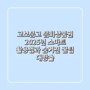 교보문고 문화상품권, 2025년 스마트 활용법과 숨겨진 꿀팁 대방출