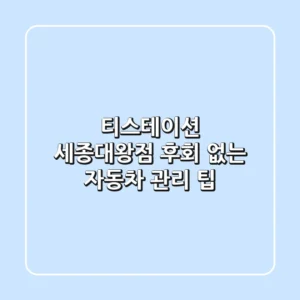 티스테이션 세종대왕점: 후회 없는 자동차 관리 팁