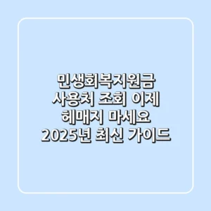 민생회복지원금 사용처 조회, 이제 헤매지 마세요! (2025년 최신 가이드)