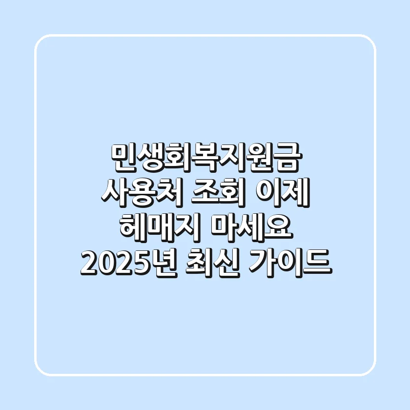 민생회복지원금 사용처 조회, 이제 헤매지 마세요! (2025년 최신 가이드)