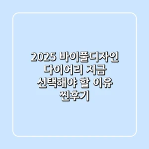 2025 바이풀디자인 다이어리, 지금 선택해야 할 이유 (찐후기)