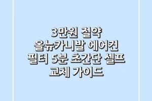 3만원 절약! 올뉴카니발 에어컨 필터, 5분 초간단 셀프 교체 가이드