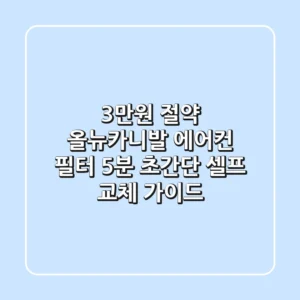 3만원 절약! 올뉴카니발 에어컨 필터, 5분 초간단 셀프 교체 가이드