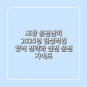 포항 운전면허, 2025년 현실적인 합격 전략과 안전 운전 가이드