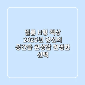 일룸 H형 책상, 2025년 당신의 공간을 완성할 현명한 선택!