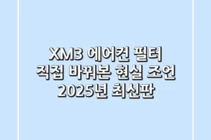 XM3 에어컨 필터, 직접 바꿔본 현실 조언 (2025년 최신판)