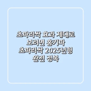 초파리싹 효과 제대로 보려면? 홈키파 초파리싹 2025년형 완전 정복!