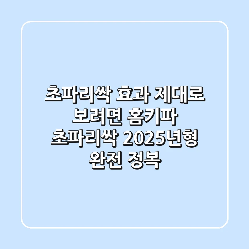 초파리싹 효과 제대로 보려면? 홈키파 초파리싹 2025년형 완전 정복!