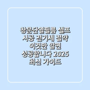 창문단열필름 셀프 시공, 전기세 절약? 이것만 알면 성공합니다! (2025 최신 가이드)