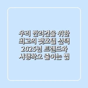 우리 반려견을 위한 최고의 펫호텔 선택: 2025년 트렌드와 시행착오 줄이는 법