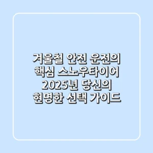 겨울철 안전 운전의 핵심, 스노우타이어: 2025년 당신의 현명한 선택 가이드