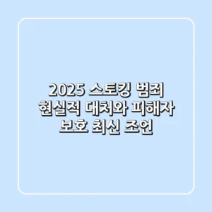 2025 스토킹 범죄, 현실적 대처와 피해자 보호 최신 조언