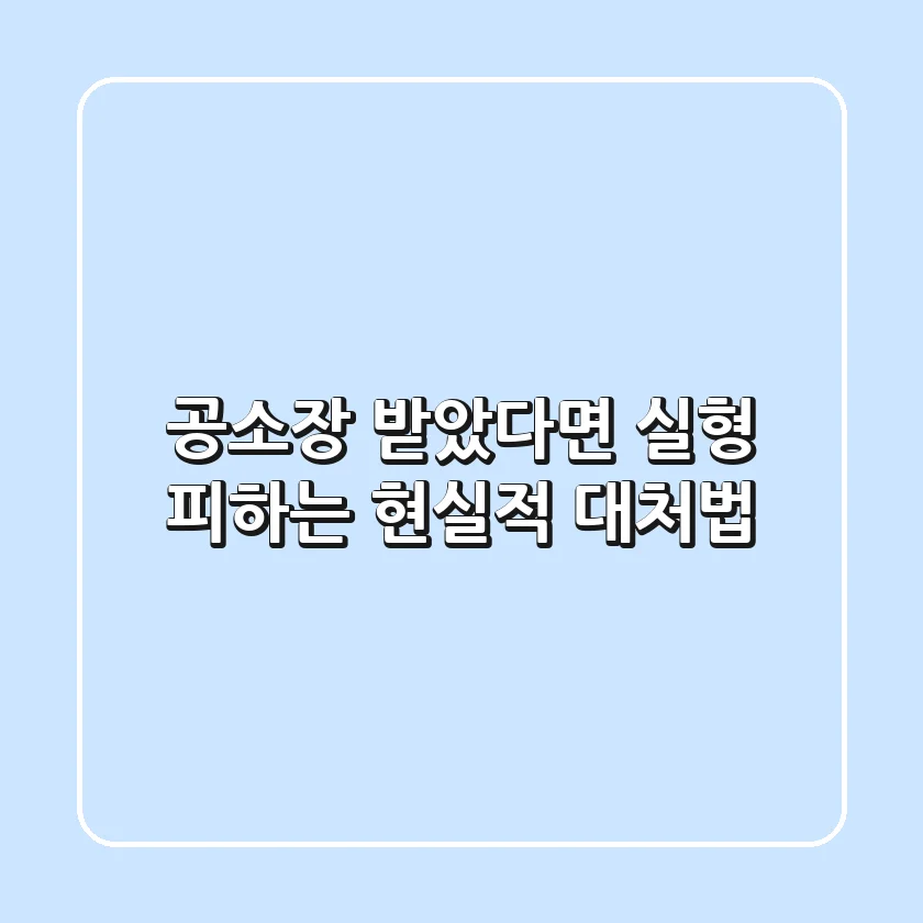 공소장 받았다면? 실형 피하는 현실적 대처법