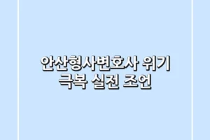 안산형사변호사: 위기 극복 실전 조언