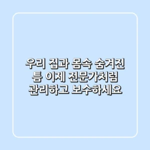 우리 집과 몸속 숨겨진 틈, 이제 전문가처럼 관리하고 보수하세요!