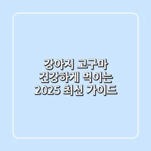 강아지 고구마, 건강하게 먹이는 2025 최신 가이드!