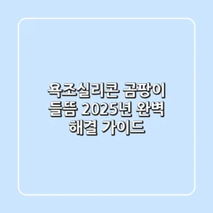 욕조실리콘 곰팡이, 들뜸? 2025년 완벽 해결 가이드