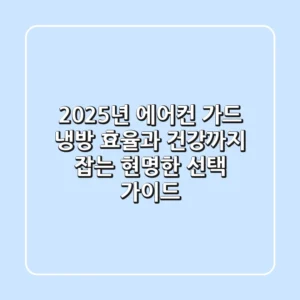 2025년 에어컨 가드: 냉방 효율과 건강까지 잡는 현명한 선택 가이드