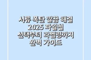 서류 폭탄, 깔끔 해결! 2025 파일철 선택부터 라벨링까지 완벽 가이드
