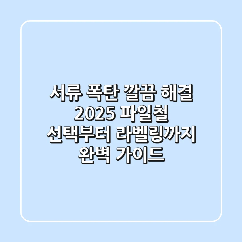 서류 폭탄, 깔끔 해결! 2025 파일철 선택부터 라벨링까지 완벽 가이드