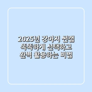 2025년 강아지 썬캡, 똑똑하게 선택하고 완벽 활용하는 비법