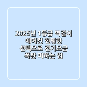 2025년 1등급 벽걸이 에어컨, 현명한 선택으로 전기요금 폭탄 피하는 법