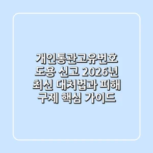 개인통관고유번호 도용 신고, 2026년 최신 대처법과 피해 구제 핵심 가이드