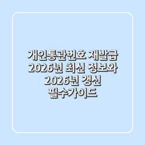 개인통관번호 재발급? 2026년 최신 정보와 2026년 갱신 필수가이드