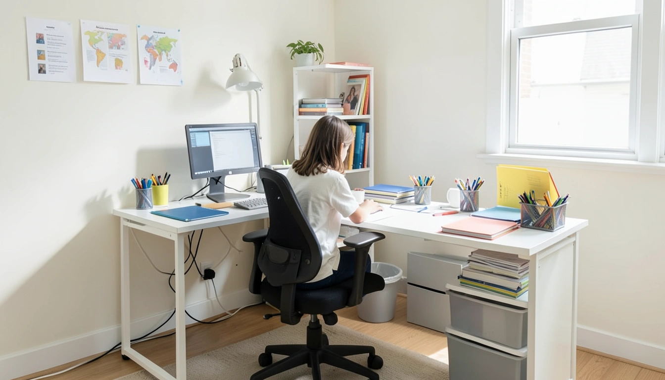 H형책상으로 완성하는 나만의 스마트 서재/학습 공간